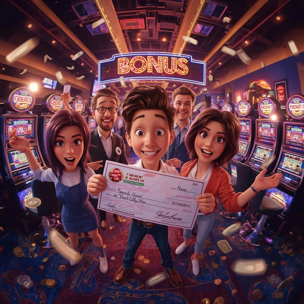 bonus in a man's hands at All Slots Casino